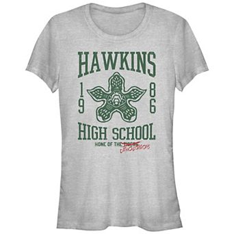Juniors' Stranger Things Hawkins Home Of Demorgorgons Fitted Graphic Tee