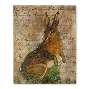 COURTSIDE MARKET Vintage Rabbit IV Canvas Wall Art
