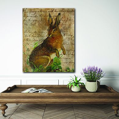 COURTSIDE MARKET Vintage Rabbit IV Canvas Wall Art