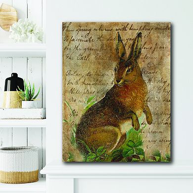 COURTSIDE MARKET Vintage Rabbit IV Canvas Wall Art