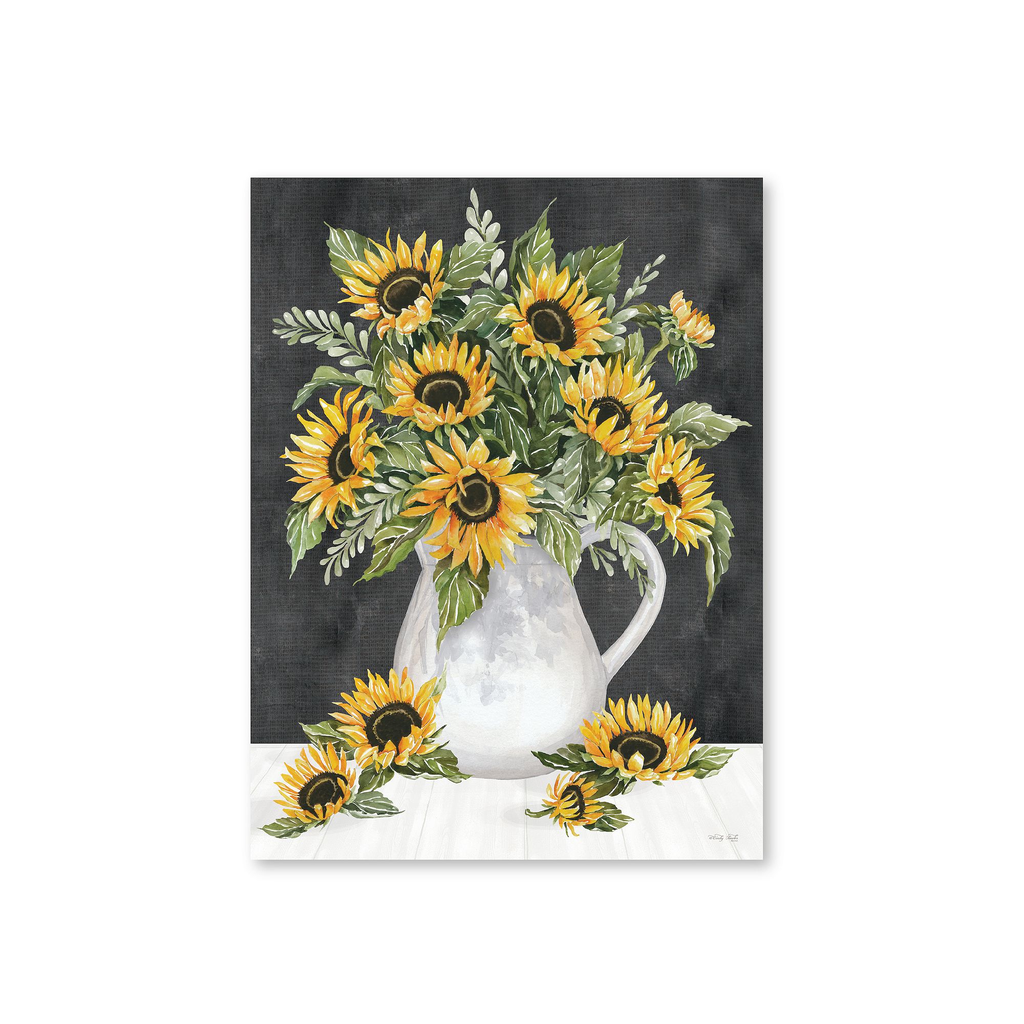 COURTSIDE MARKET Sunflower Pitcher Canvas Wall Art, Multi