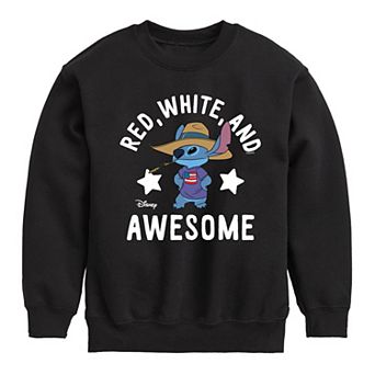 Disney's Lilo & Stitch Boys 8-20 Red White & Awesome Crew Fleece Sweatshirt