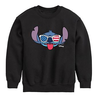 Disney's Lilo & Stitch Boys 8-20 Flag Glasses Crew Fleece Sweatshirt
