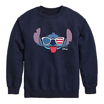 Disney's Lilo & Stitch Boys 8-20 Flag Glasses Crew Fleece Sweatshirt