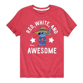 Disney's Lilo & Stitch Boys 8-20 Red White & Awesome Graphic Tee
