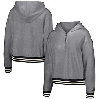 Women's Lusso Style Gray San Diego Padres Magnolia Tri-Blend Quarter-Zip Hoodie
