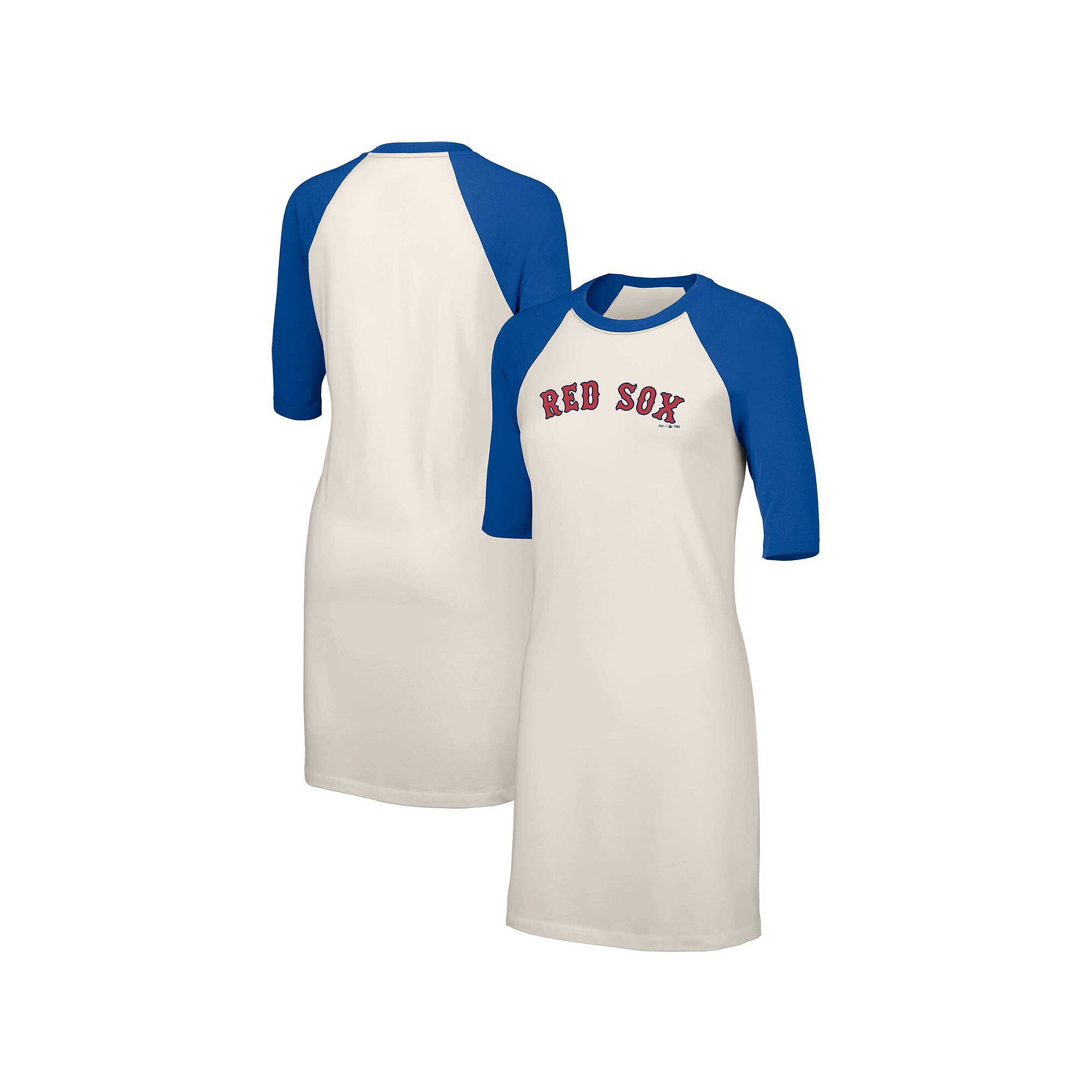 Womens Lusso Style  White Boston Red Sox Nettie Raglan Half-Sleeve Tri-Ble