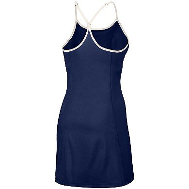 Women's Lusso Style  Navy Chicago Cubs Nakita Strappy V-Neck Dress