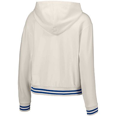 Women's Lusso White New York Mets Magnolia Tri-Blend Quarter-Zip Hoodie