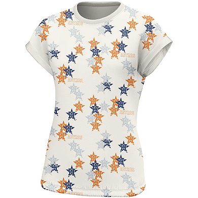 Women's Lusso White Houston Astros Madge Dolman Tri-Blend T-Shirt