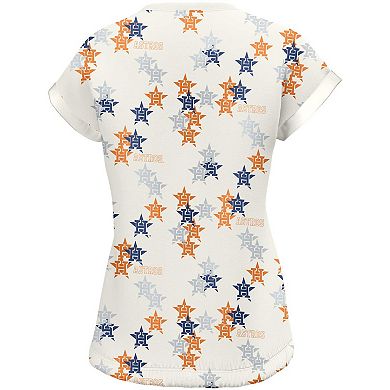 Women's Lusso White Houston Astros Madge Dolman Tri-Blend T-Shirt