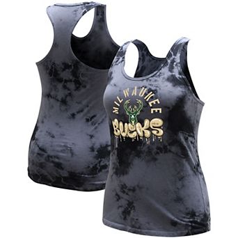 Women's Stadium Essentials Charcoal Milwaukee Bucks Street Art Dark Crystal Washed Tank Top