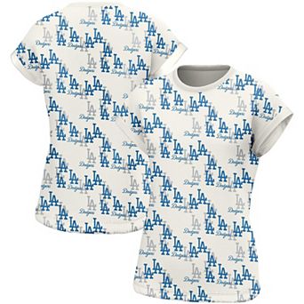 Women's Lusso Style White Los Angeles Dodgers Madge Dolman Tri-Blend T-Shirt