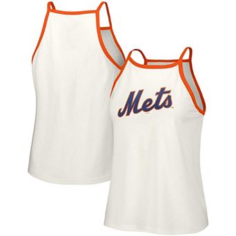 Women's Lusso Style White New York Mets Nadine Halter Tank Top