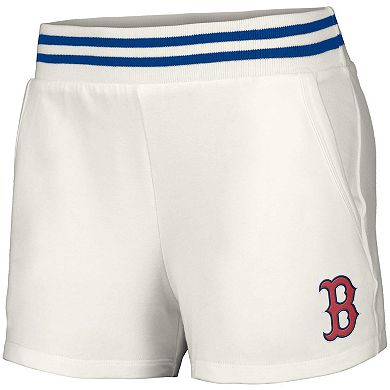 Women's Lusso Style  White Boston Red Sox Maeg Tri-Blend Pocket Shorts