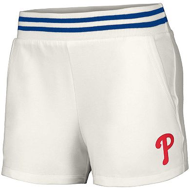 Women's Lusso White Philadelphia Phillies Maeg Tri-Blend Pocket Shorts