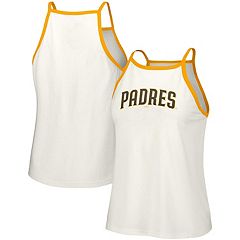 Women's Concepts Sport White/Brown San Diego Padres Vigor Pinstripe Raglan V-Neck Nightshirt Size: Small