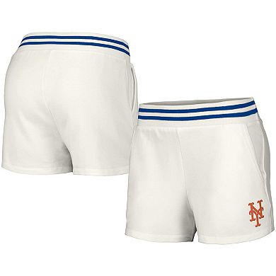 Women's Lusso Style  White New York Mets Maeg Tri-Blend Pocket Shorts