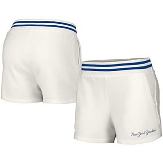 Women's Lusso Style White New York Yankees Maeg Tri-Blend Pocket Shorts
