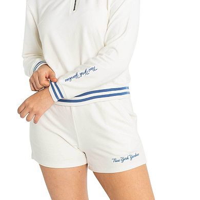 Women's Lusso White New York Yankees Maeg Tri-Blend Pocket Shorts