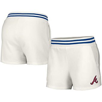 Women's Lusso Style White Atlanta Braves Maeg Tri-Blend Pocket Shorts
