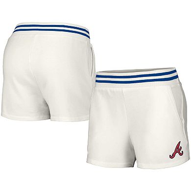 Women's Lusso Style  White Atlanta Braves Maeg Tri-Blend Pocket Shorts