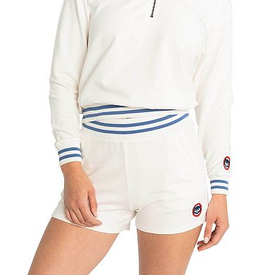 Women's Lusso White Chicago Cubs Maeg Tri-Blend Pocket Shorts