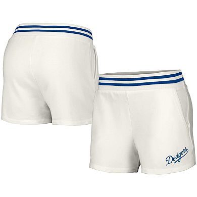 Women's Lusso Style  White Los Angeles Dodgers Maeg Tri-Blend Pocket Shorts