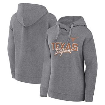 Women's Fanatics Branded Heather Gray Texas Longhorns Script Favorite Pullover Hoodie