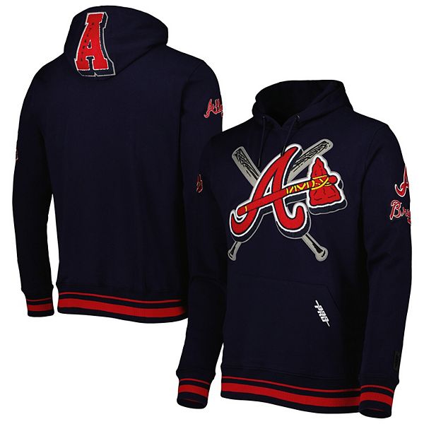 Men's Pro Standard Navy Atlanta Braves Mash Up Logo Pullover Hoodie