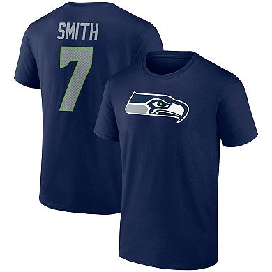 Men's Fanatics Branded Geno Smith College Navy Seattle Seahawks Player Icon Name & Number T-Shirt