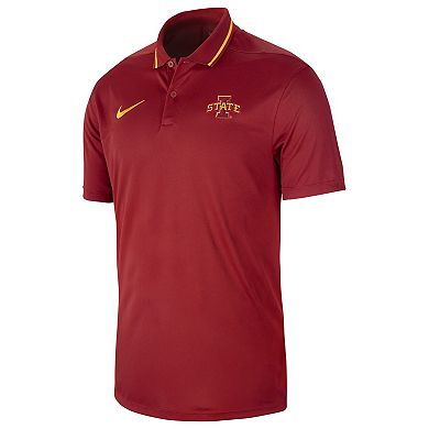 Men's Nike Cardinal Iowa State Cyclones 2023 Sideline Coaches Performance Polo