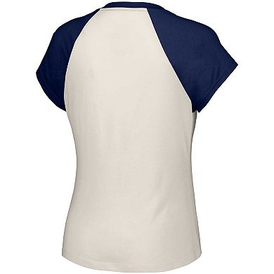 Women's Lusso White Boston Red Sox Nikki Raglan T-Shirt