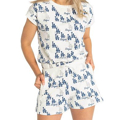 Women's Lusso White Los Angeles Dodgers Marge Shorts