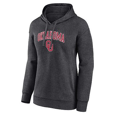 Women's Fanatics Branded Heather Charcoal Oklahoma Sooners Evergreen Campus Pullover Hoodie