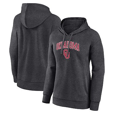 Women's Fanatics Branded Heather Charcoal Oklahoma Sooners Evergreen Campus Pullover Hoodie