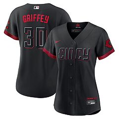 Men's Cincinnati Reds Ken Griffey Jr. Mitchell & Ness Black Cooperstown  Collection Mesh Batting Practice Button-Up Jersey