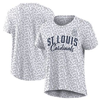 Women's Profile White St. Louis Cardinals Plus Size Leopard T-Shirt