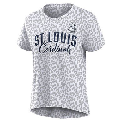 Women's Profile White St. Louis Cardinals Plus Size Leopard T-Shirt
