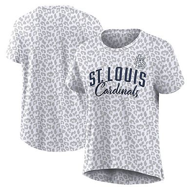 Women's Profile White St. Louis Cardinals Plus Size Leopard T-Shirt