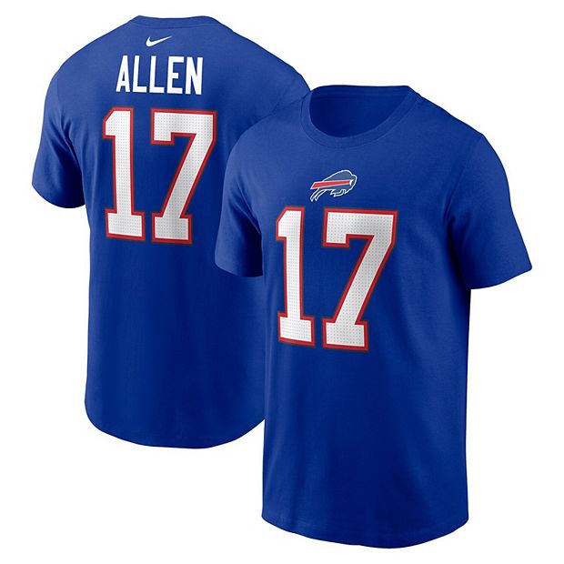 Men's Nike Josh Allen White Buffalo Bills Name & Number T-Shirt