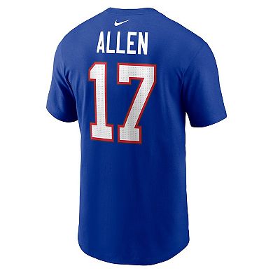 Men's Nike Josh Allen Royal Buffalo Bills Player Name & Number T-Shirt