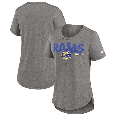 Women's Nike Heather Charcoal Los Angeles Rams Local Fashion Tri-Blend T-Shirt