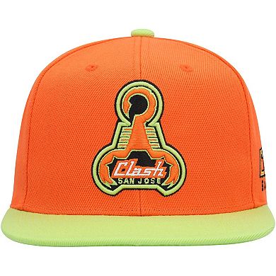Men's Mitchell & Ness Orange San Jose Earthquakes Throwback Logo Snapback Hat