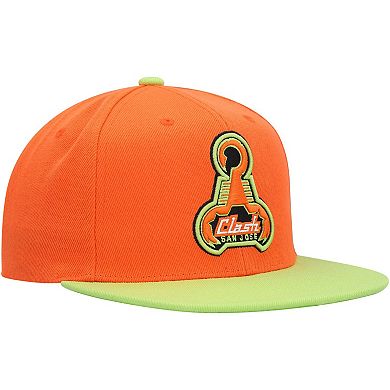 Men's Mitchell & Ness Orange San Jose Earthquakes Throwback Logo Snapback Hat