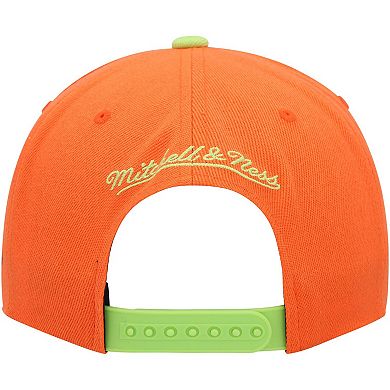 Men's Mitchell & Ness Orange San Jose Earthquakes Throwback Logo Snapback Hat