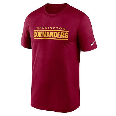 Men's Nike Burgundy Washington Commanders Legend Wordmark Performance T-Shirt