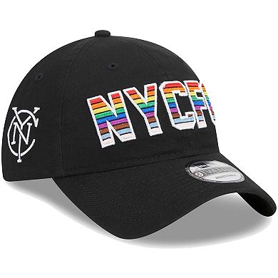 Men's New Era Black New York City FC Pride 9TWENTY Adjustable Hat