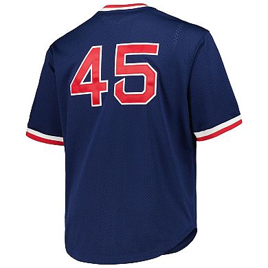 Men's Mitchell & Ness Pedro Martinez Navy Boston Red Sox 1999 Cooperstown Collection Mesh Pullover Jersey