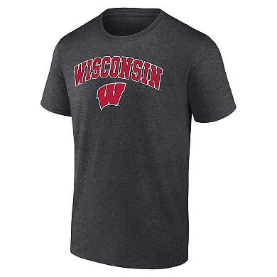 Men's Fanatics Branded Heather Charcoal Wisconsin Badgers Campus T-Shirt